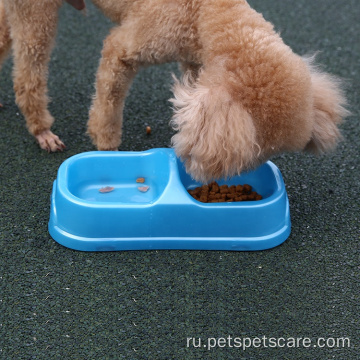 Двойные пластиковые миски щенки чашки для собак
